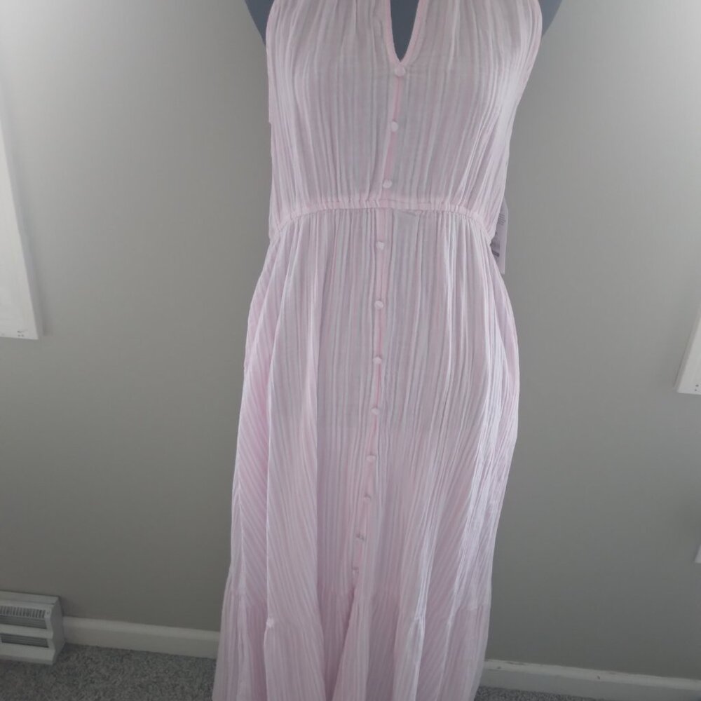 Maxi dress white and light pink